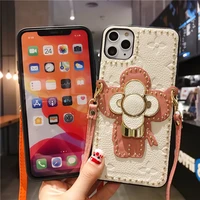 luxury leather cover marble square phone case for iphone 12 11 13 7 8 plus x xr xs max glitter soft cover for huawei p40 case