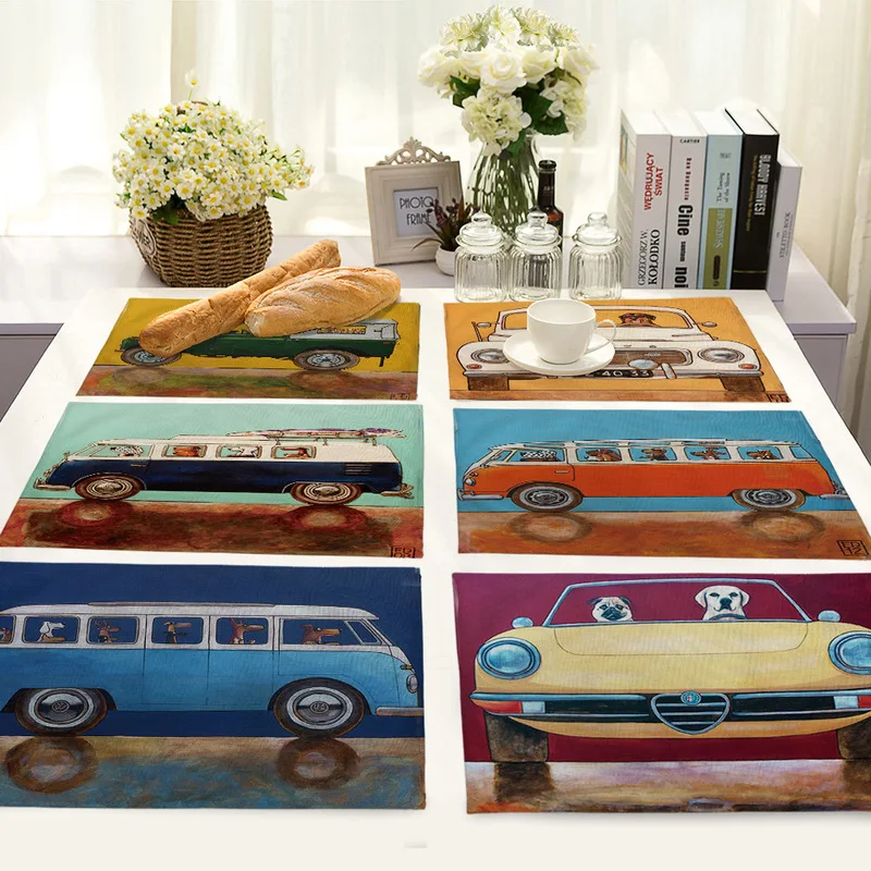 Мультяшные Ретро столовые приборы для обеденного стола прямоугольные кухонного