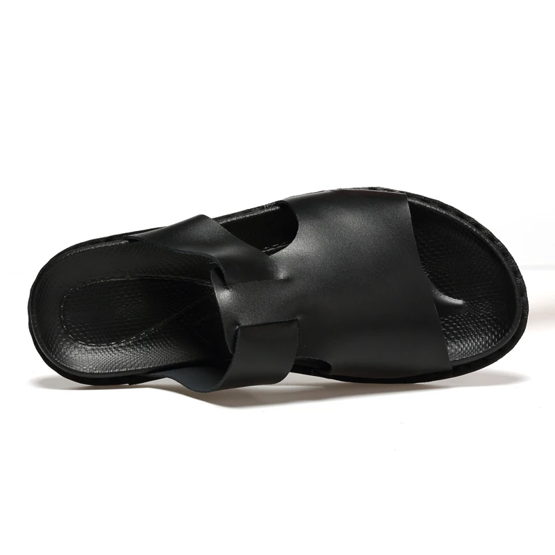 Мужские шлепанцы из коровьей кожи сандалии Летняя обувь Мужская модная Уличная