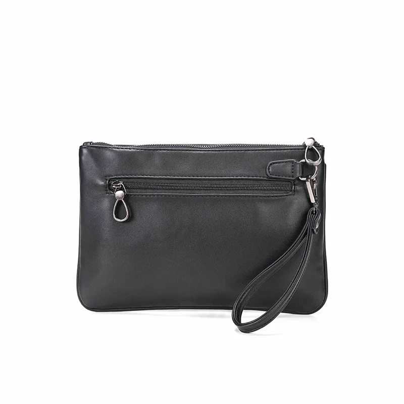 

KUDIAN BEAR Leather Men Clutch Bags Black Fashion Handbag Travel Casual Bag Solid Wallet Bag Phone Bag BIX403 PM49