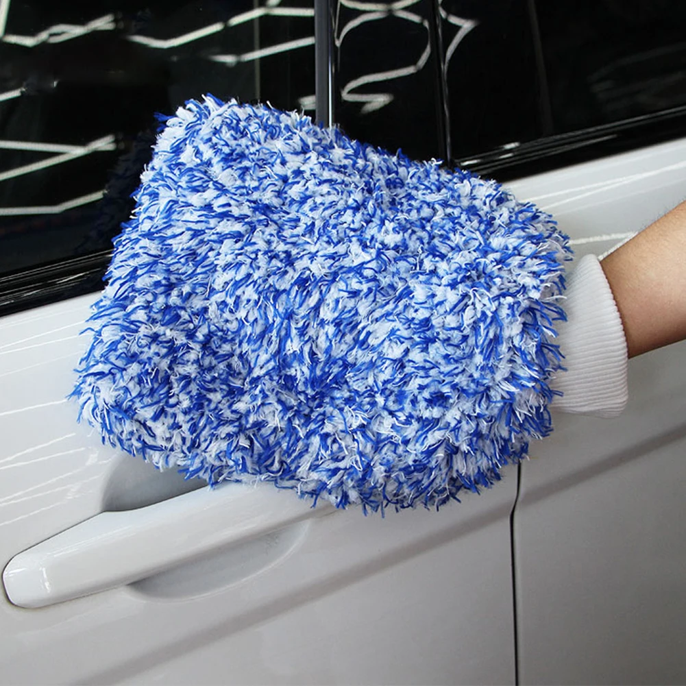 Варежка для мытья автомобиля, супер впитывающая микрофибра, не царапающаяся ткань для мытья автомобиля, Стайлинг автомобиля, пушистые мягк...