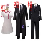 Аниме бензопила человек Косплэй костюм Мощность Makima Reze Ангел дьявольская униформа медсестры черный пиджак вечерние ролевая игра наряды