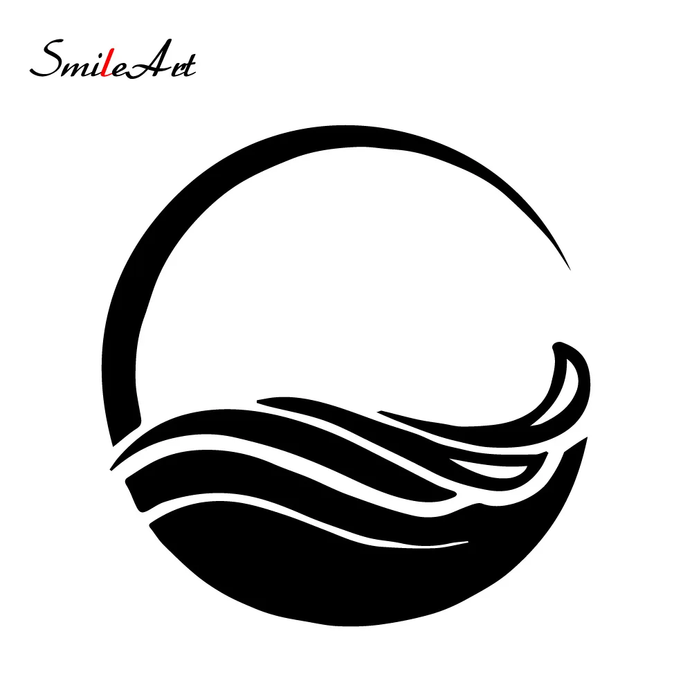 Мультфильм морская волна автомобиля Assessoires Виниловая Наклейка для автомобилей