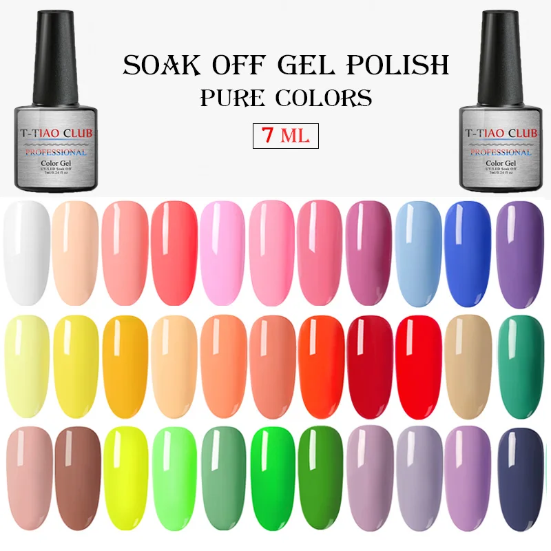 T TIAO CLUB Набор гель лаков для ногтей Nail Soak Off маникюр верхнее Базовое покрытие УФ