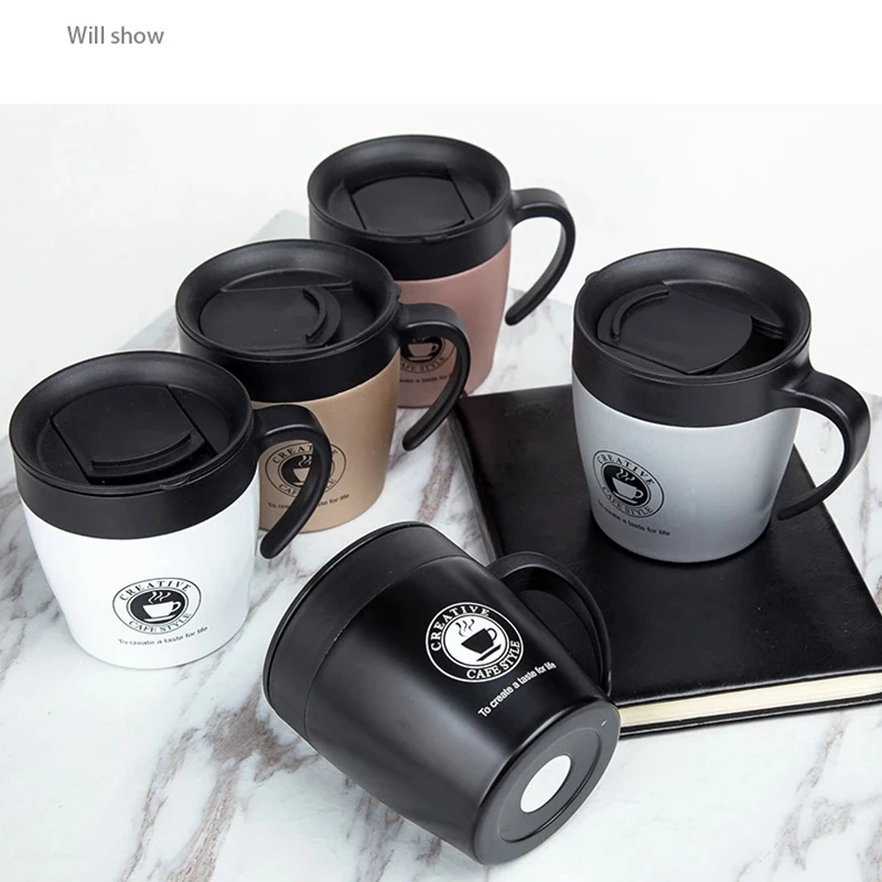 

Handle Coffee Mug Stainless Steel Thermos Cups Vacuum Flask thermo Water Bottle Adult Bussiness Men Tea Portable Thermocup 330ML
