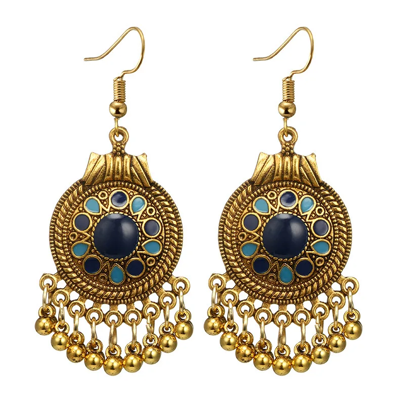 Серьги гвоздики для ногтей модные украшения с геометрическим рисунком круглой