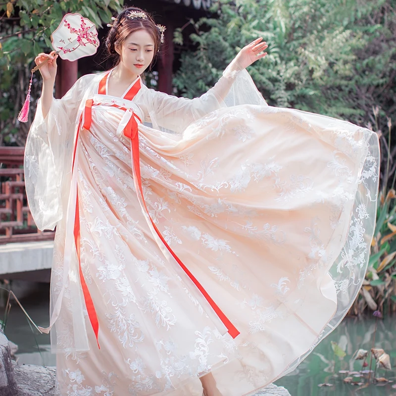Женский традиционный костюм Hanfu с вышивкой классический для сценического танца