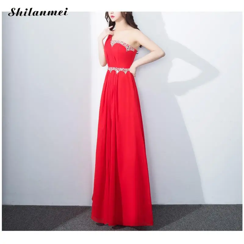 

Elegant One Shoulder Evening Party Dress Luxury Diamond Rhinestone Cloak Neck Long Dress Sexy Maxi Plus Size Strapless Dress