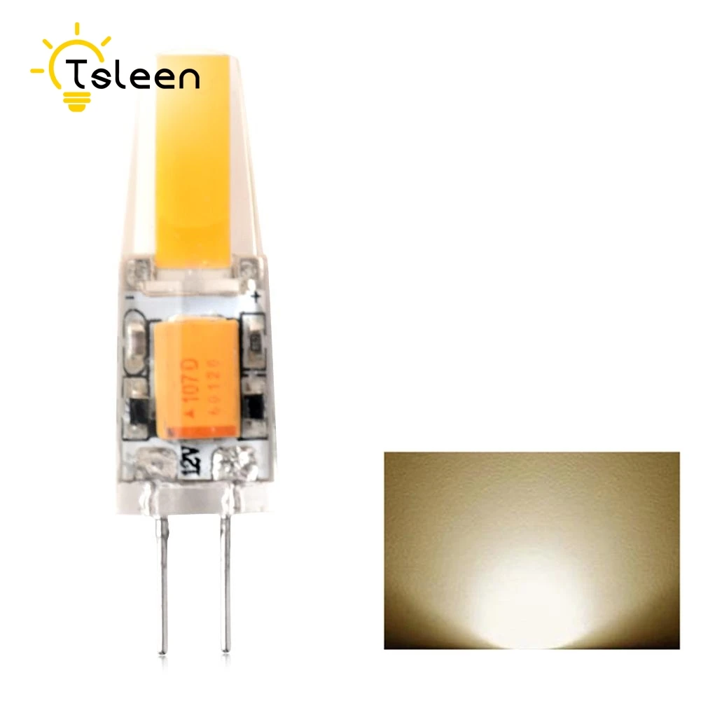 TSLEEN светодиодный G4 лампы AC DC 12V 3W 6W COB SMD светильник ing s для хрустальной люстры
