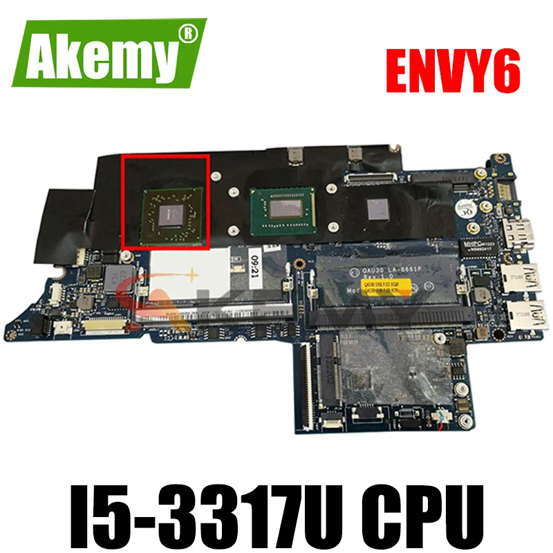

AKemy689844-001 QAU30 LA-8661P материнская плата для ноутбука hp ENVY4 ENVY6 693234-001 intel SR0N8 i5-3317U процессор