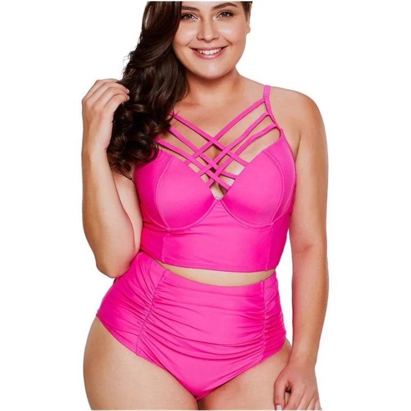 

2021 New Summer Women's Bikinis Swimsuits Female Sexy Lady Plus Large Size Swimwear 2-Piece Beachwear Bathing Suit Spa Clothes