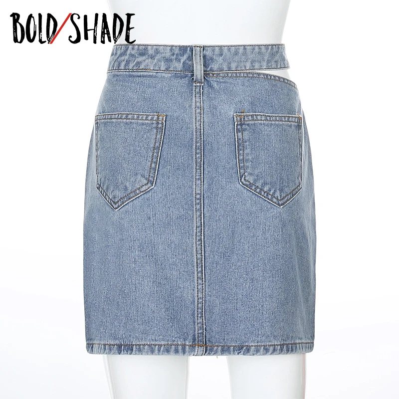 

Bold Shade Early 2000s Fashion Denim A-line Skirts Button Slim Sexy Solid Mini Skirt Women Grunge Y2K Style Indie Clothes Hot