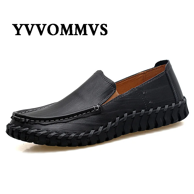 Новинка Осенняя обувь для мужчин из воловьей кожи Мягкие резиновые
