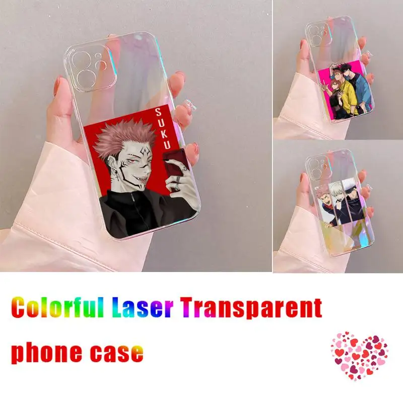 

Anime Jujutsu Kaisen Phone Case for iPhone huawei mate 7 8 9 11 12 20 30 40 X XS XR MINI Pro Max Plus laser Transparent