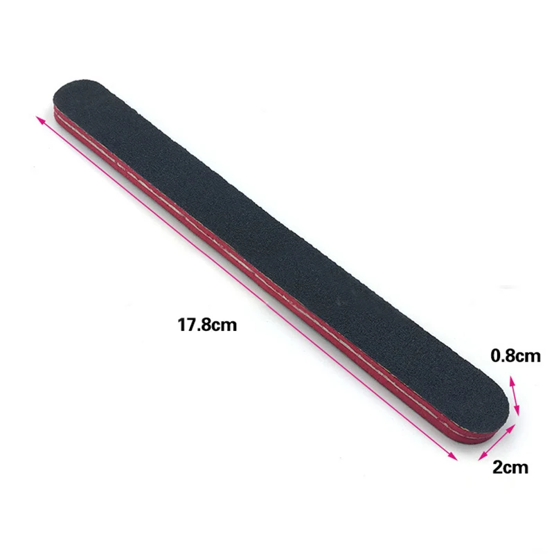 

10pcs Super Thicken Nail Files Double-Sided Red Heart Sponge Black Sanding Strip Wear-resistant Polishing Block Tool TY