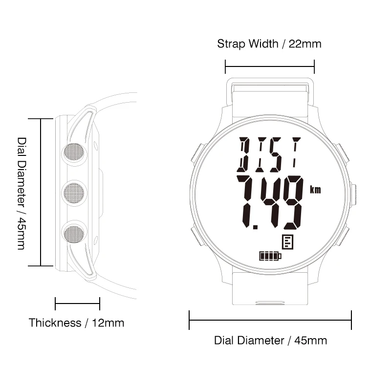 Цифровые часы для отслеживания активности с пульсометром шагомером