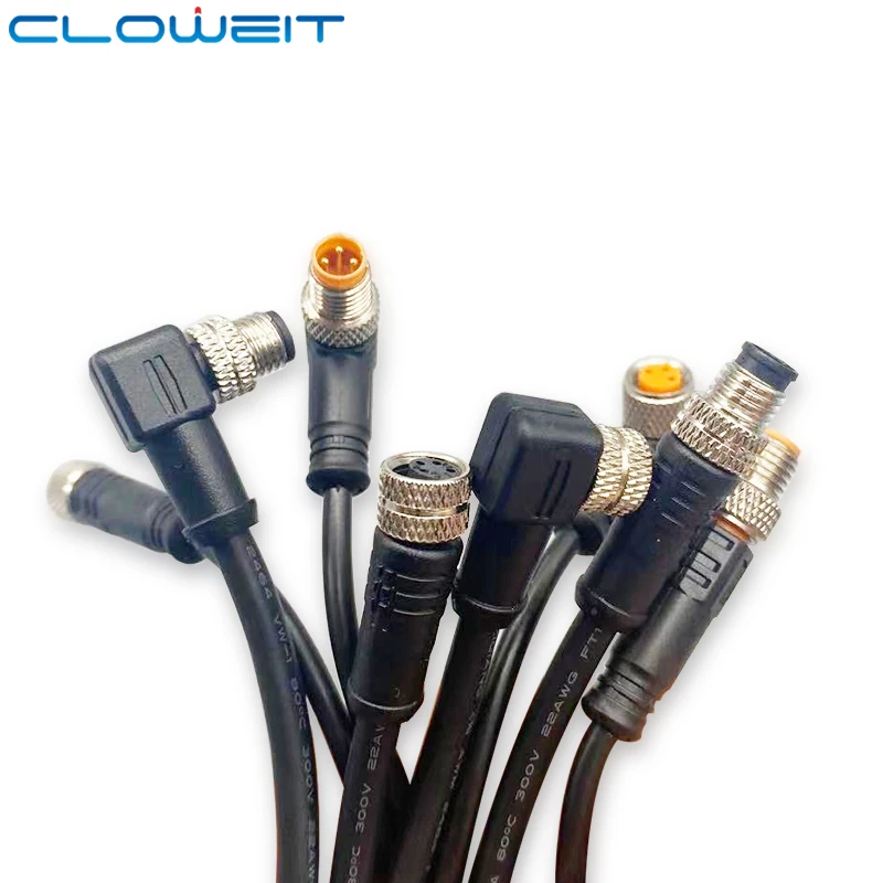 

5pcs 5m PUR M8 3 4 pins Male Female Plug Sensor Cable work in Harsh Environment