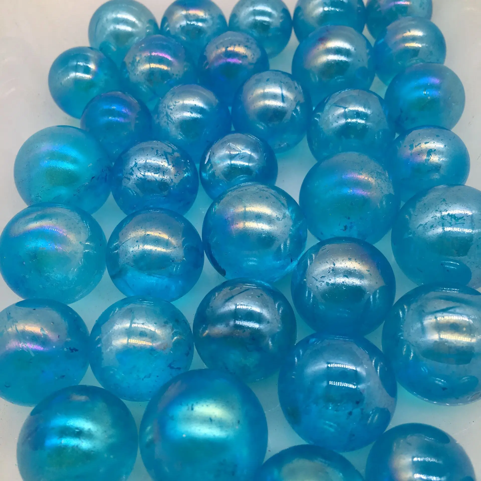 

7pcs Natural Aura Crystal Ball Blue Quartz Healing Stone Gemstone Ornaments Electroplated Ore Minerals DIY gift