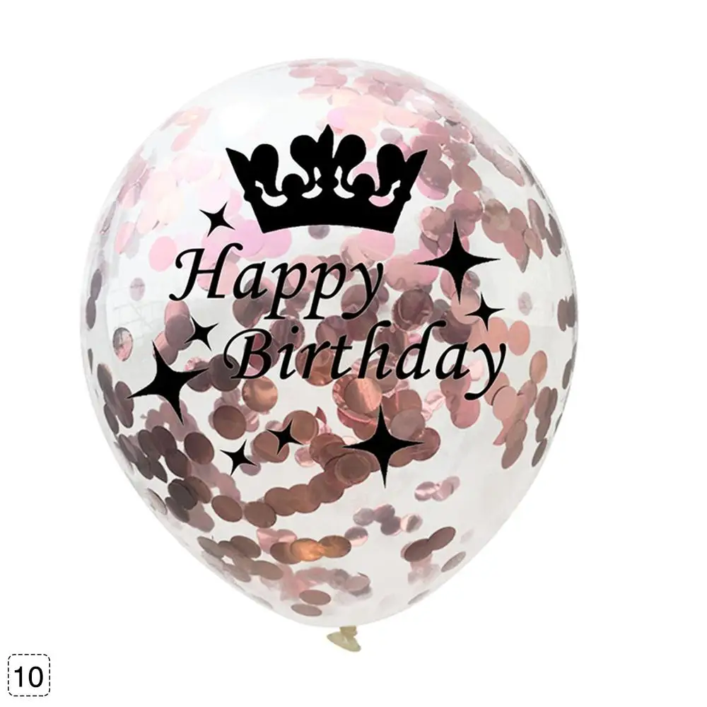 10 шт 12 дюймов в виде короны с принтом цифр конфетти латексные шары 50 40 30 день