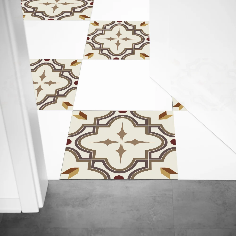 Бежевые наклейки на пол для кухни ванной комнаты маслостойкие водонепроницаемые