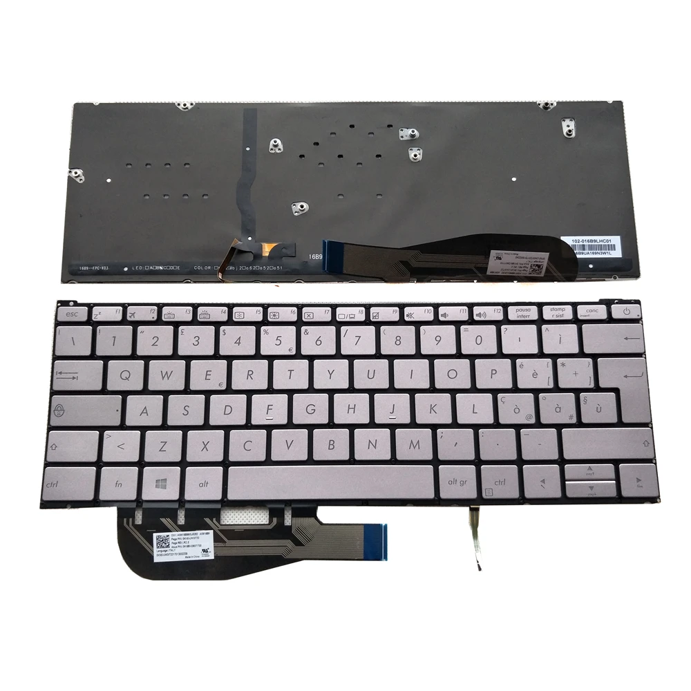 

Italian Keyboard With Backlight For Asus ZenBook UX390UA UX390 UX390UAK IT Italiano Backlit Replacement Keyboards 0KNB0-D607IT00