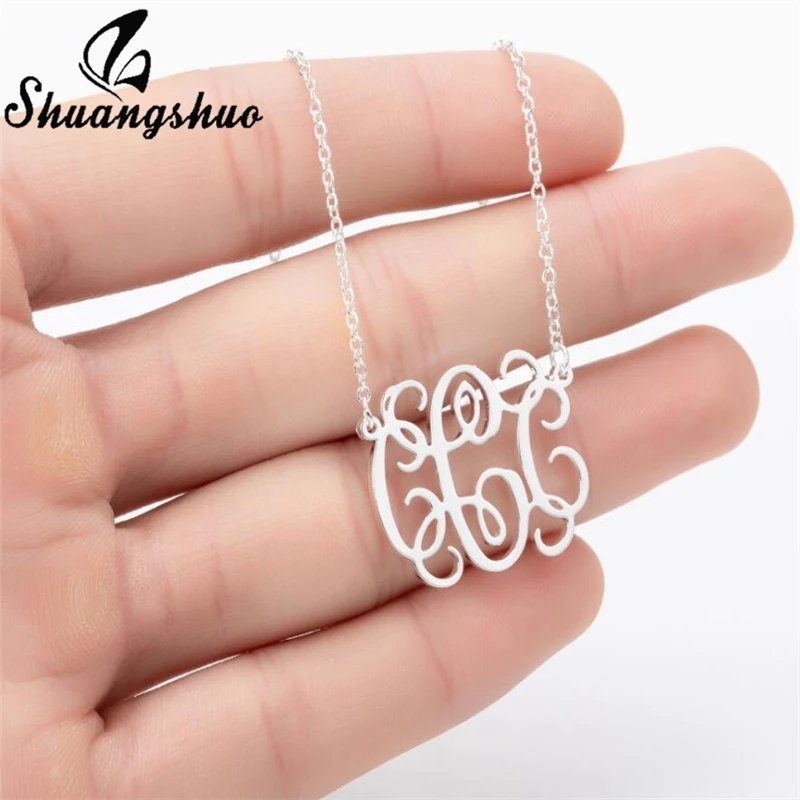 Shuangshuo готическое ожерелье с крупными буквами монограммой на английском языке из