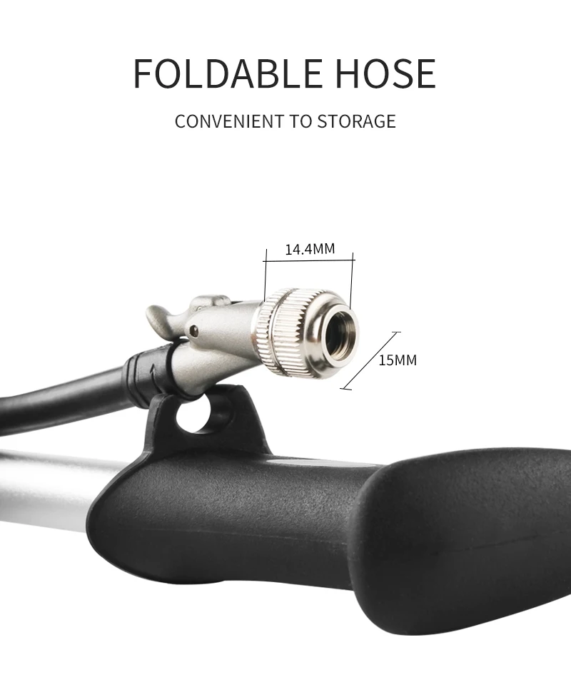 GIYO 300PSI Air Supply Inflator Bicycle Pump To Inflate Fork Shock Fits Schrader With psi/bar Gauge Bleeder Foldable Hose GS02D |