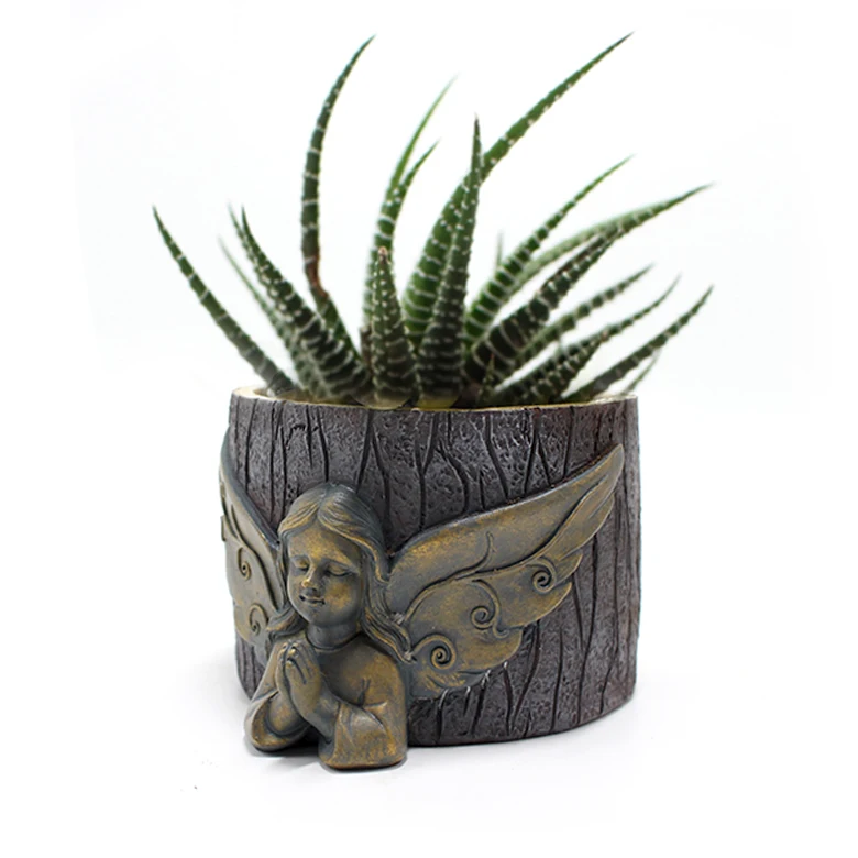

2021 Cartoon Angel Flowerpot Succulents Plant Pot Bonsai Pot Cactus Plant Pots Home Decor Crafts Sculpture Garden Ornaments