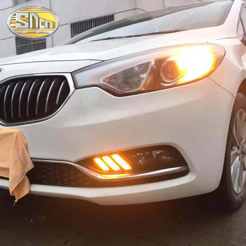 2 шт. Светодиодный дневной светильник для Kia K3 Cerato 2013 2014 2015 2016 течет поворотов реле