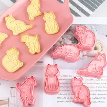 6 шт./компл. формочки для печенья в виде животных Кот Плунжер штампы бисквит Фондант резаки кухонные инструменты