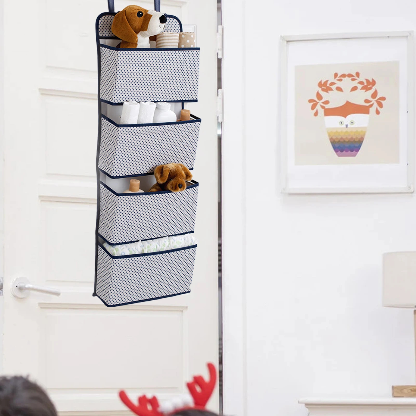 

Universal Storage Rack Storage Bracket on The Foldable Door Hanging Storage Rack Suitable for Bedrooms Bathrooms and Offices