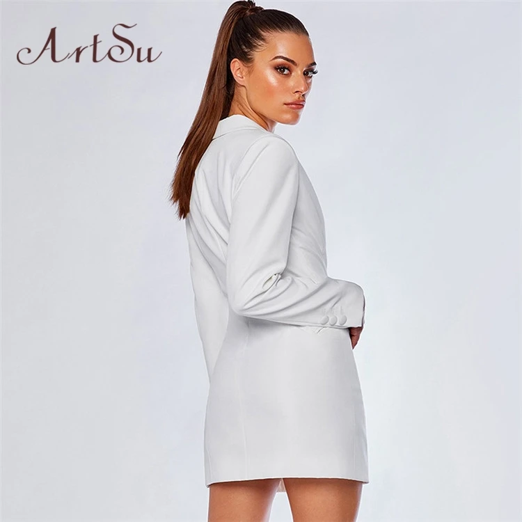 Женский облегающий Длинный блейзер Artsu пикантный костюм с V образным вырезом