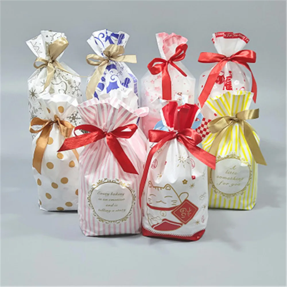5 шт./компл. конфетные ранцы с лентой печенье пакет для выпечки украшение свадьбы