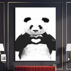 Печатные картины модульные панды, чем сердце, Мультяшные картины, подарок, холст, настенное искусство, домашний декор, современный фон для кровати, плакат