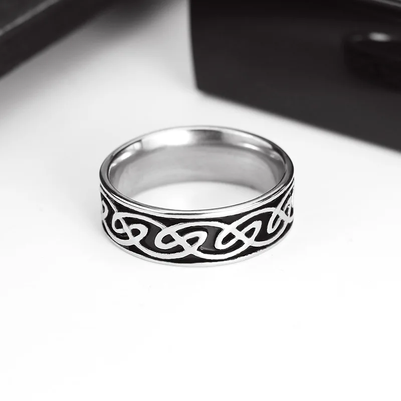 

QEENKISS RG828 2021 Fine Jewelry Wholesale Fashion New Man Boy Birthday Wedding Gift Crossover Titanium Stainless Steel Ring 1PC