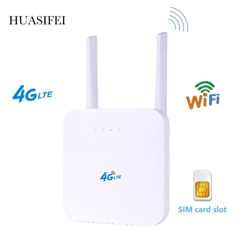 

Wi-Fi-роутер HUASIFEI 4g со слотом для Sim-карты, точка доступа CAT4, 32 пользователя, RJ45, WAN, LAN, беспроводной роутер с поддержкой 2 антенн, VPN, LTE-роутер