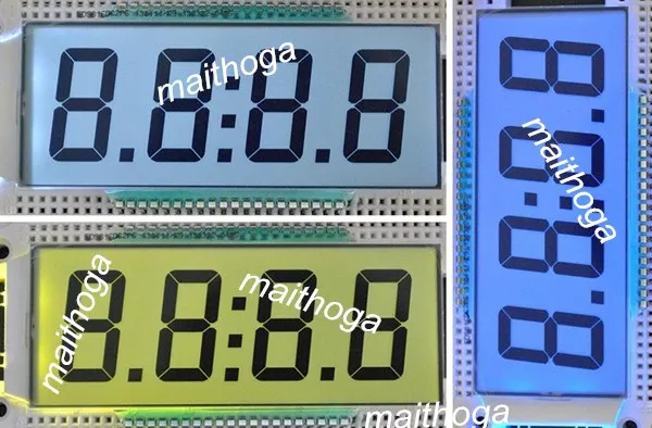 40-контактный TN положительный 4-значный сегментный ЖК-экран с белой/желтой/синей