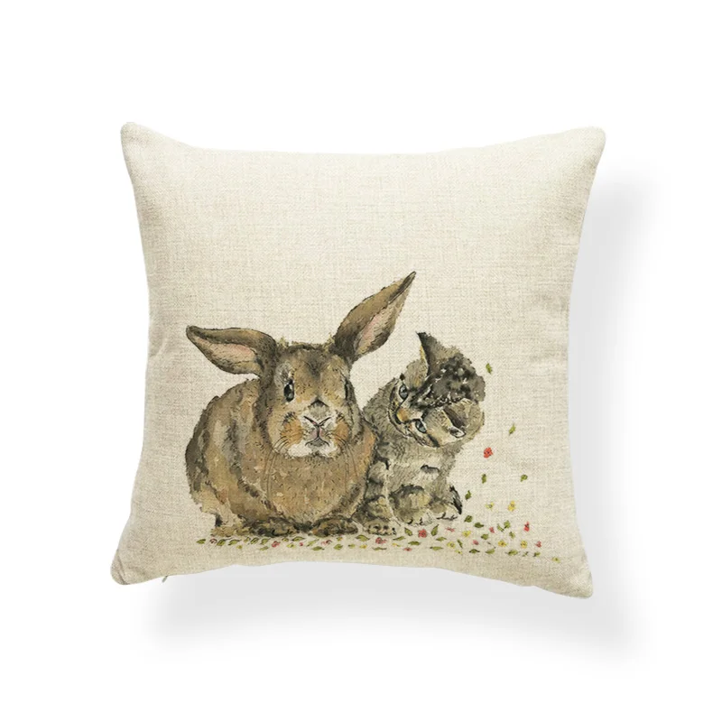 Тёплый искусственный кролик лиса олень белка гриб животное подушка для гостиной