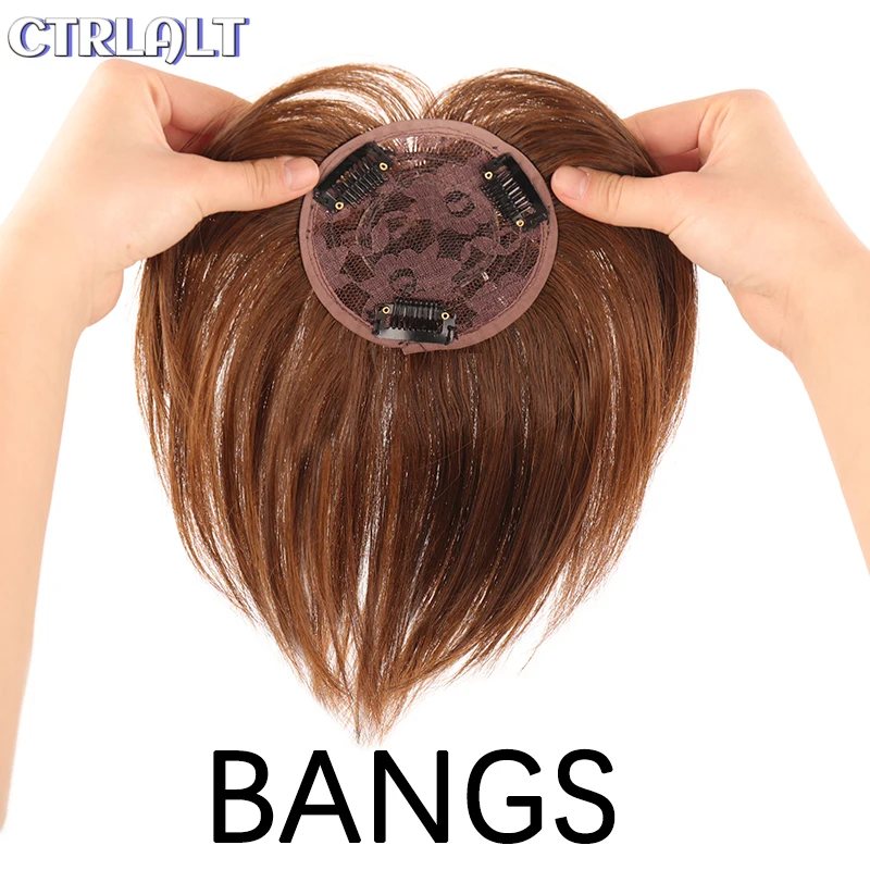 

Ctrl Alt Hair Piece Covering White Hair Natural Seamless Human Hair Clip In Hair Bangs Hairpiece Fake Bang synthetic Hair