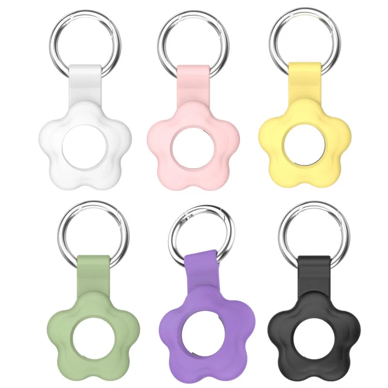 

Silicone Anti-lost Protective Cover For Apple AirTag Locator Tracker keychain device Bumper Buckle Case For airtags Accessories