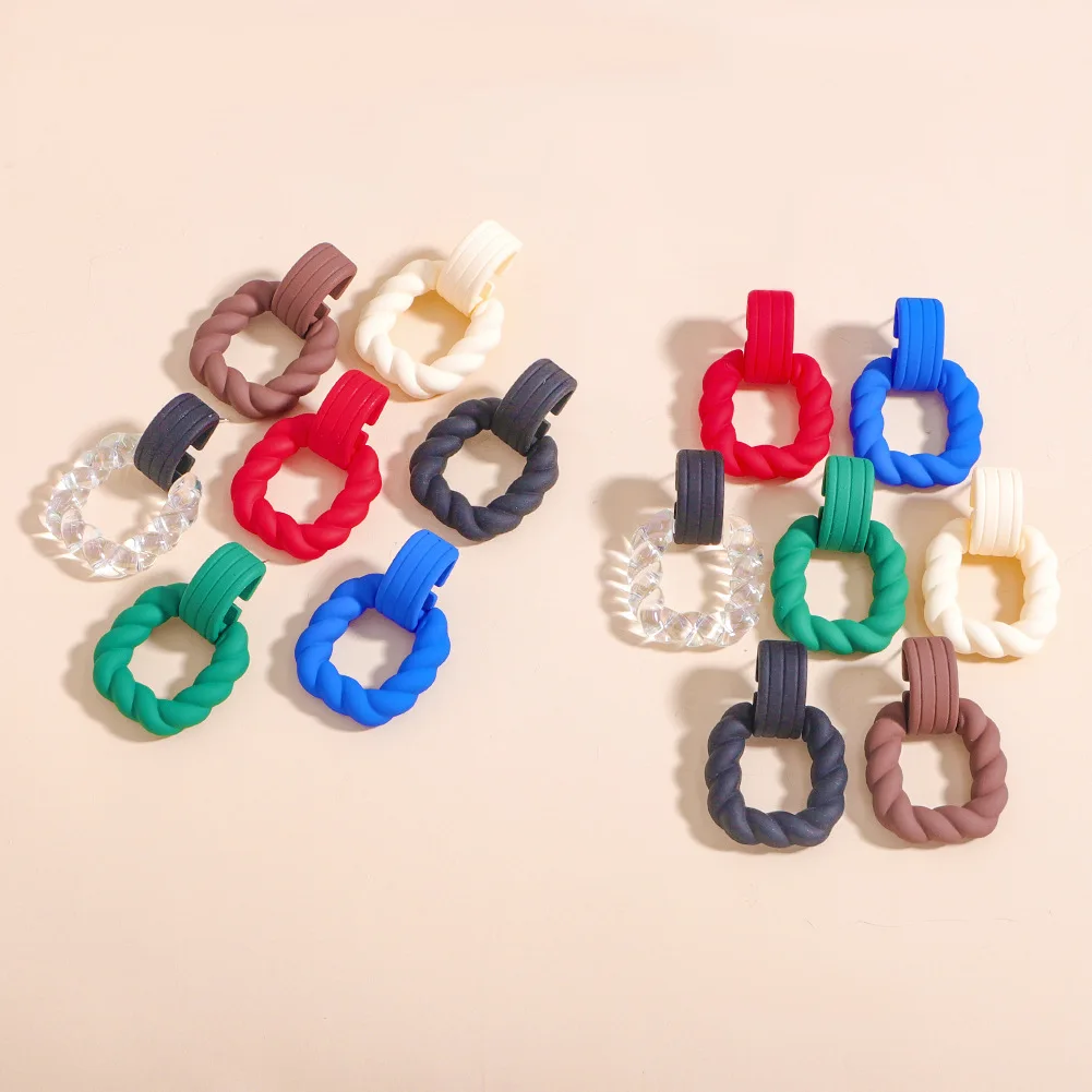 

Multi Colors Clear Resin Acrylic Studs Earrings For Women Geometric Hollow Statement Earrings Girls Fashion Jewelry Gift