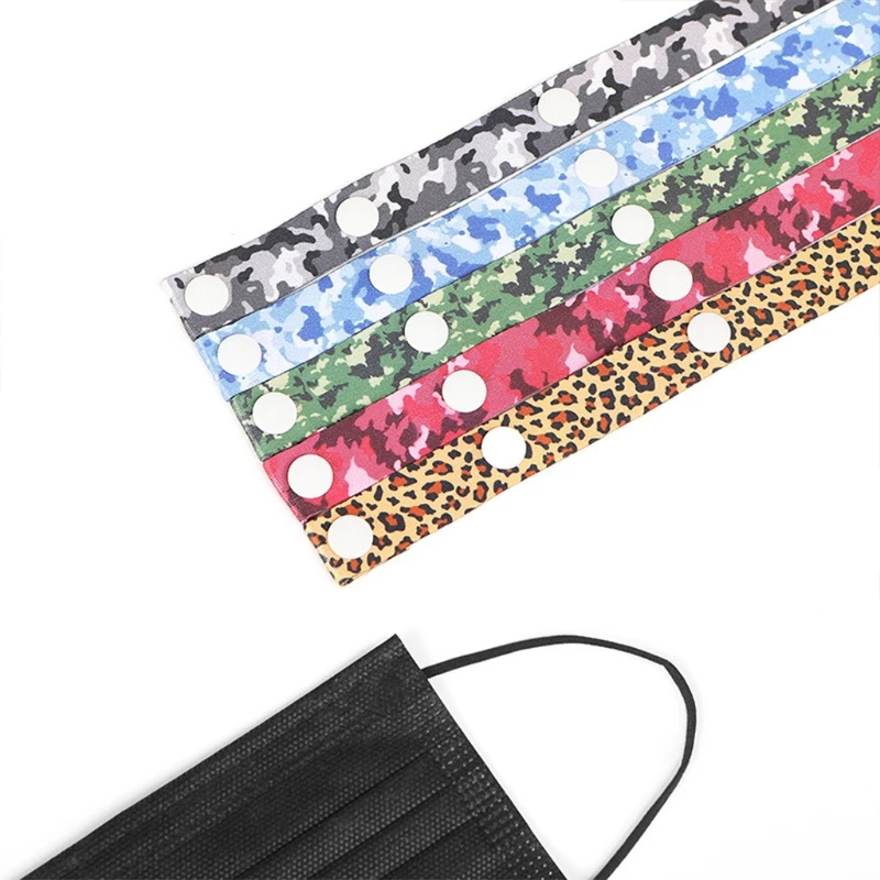 10 шт. маска для лица ветрозащитный ремешок с кнопками леопардовая Камуфляжная