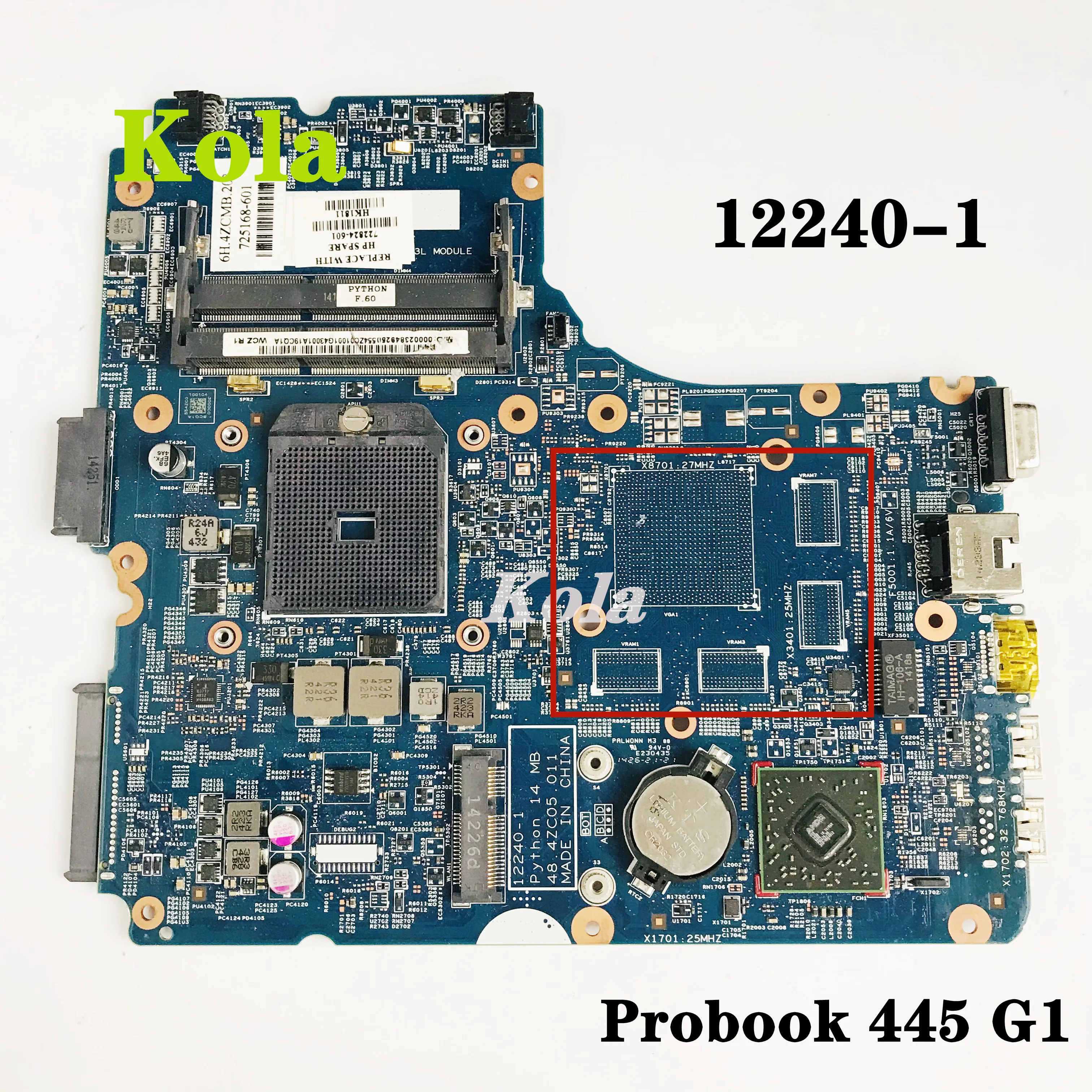 12240-1 Материнская плата для ноутбука HP Probook 445 G1 455 48 4zc04. 011 AMD cpu 722824-001 722824-501 722824-601 100%