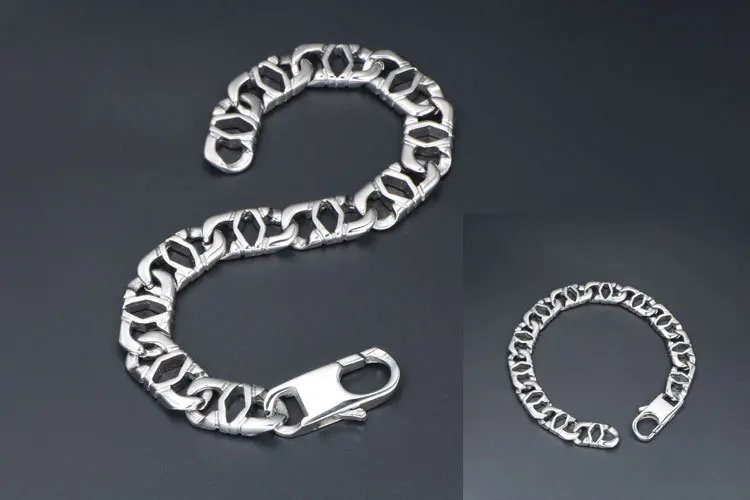 Unisex 316L S.Steel Bracelet Cut-out Rhombus Shaped Width 10mm Length 8 inch Men Women Classic Bangle Bracelets C1007 | Украшения и
