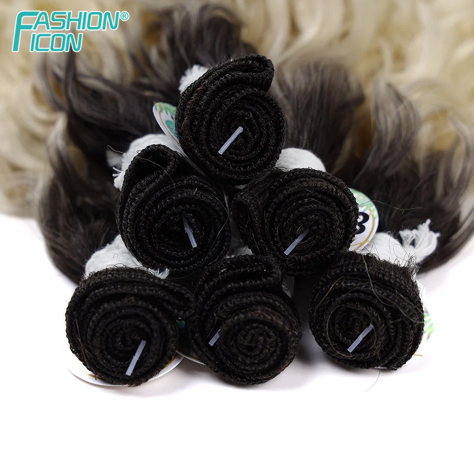 

Synthetic Hair Bundle Kinky Curl Full Head 100g-300g Natural Water Wave Black Clolor High Temperature Fiber by Fashion Icon