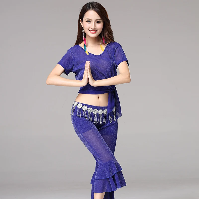 Женский костюм для танца живота топ + штаны профессиональный модель 2020 |