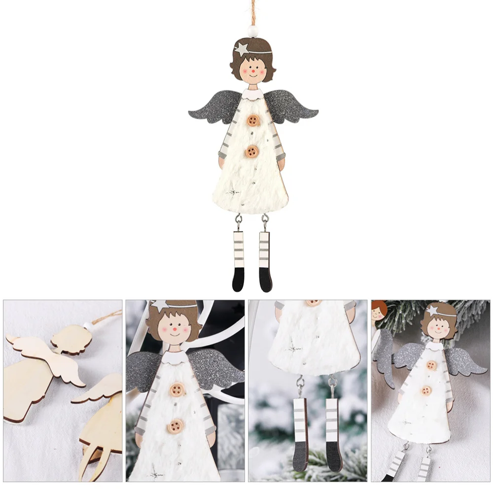 1pc Decorative Lightweight Durable Reusable Christmas Tree Ornaments Wood Angel Family Co-worker Friends | Дом и сад