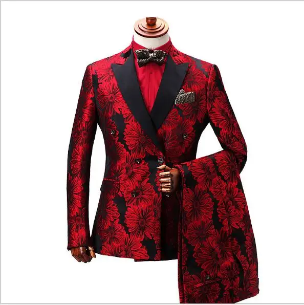 daisy Мужской костюм, новинка, двубортный мужской костюм, Terno Masculino, мужские костюмы, смокинг, вечерние костюмы, цветочный свадебный костюм жениха - Цвет: daisy