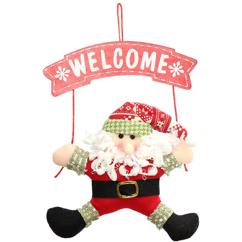 1Pcs Santa Claus Door Hanging Christmas Tree christmas decorations for home outdoor Non-woven Hanging Pendant Ornament Gifts