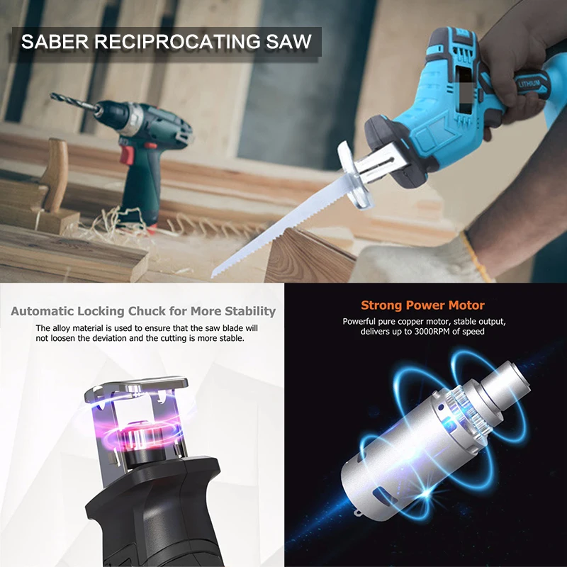 

3000rpm/min 18V Electric Saw Reciprocating Variable Speed Saw Stepless Speed Change Adapted To Makita Battery